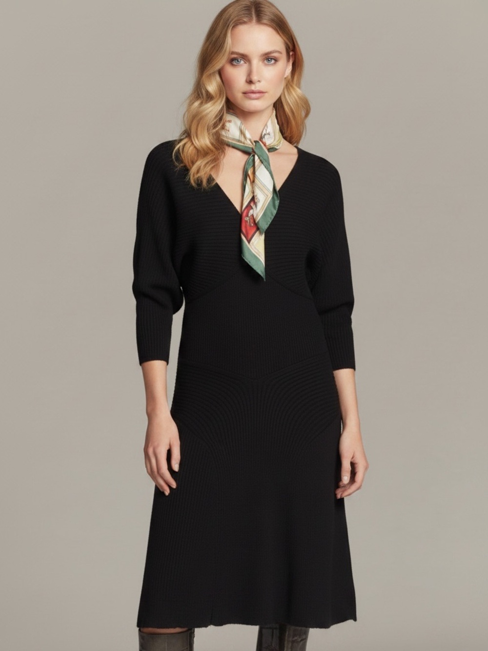 NWT $168 By Anthropologie Smocked-Waist Ribbed Sweater Dress m
